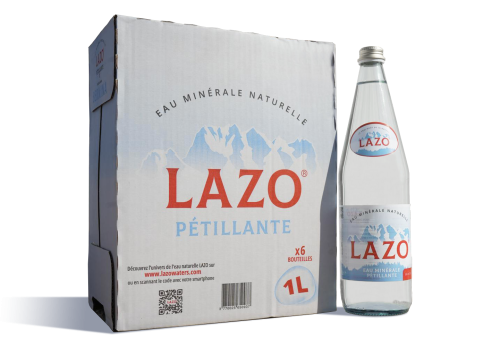 lazo-bouteille-1L-eau-minerale-naturelle-petillante-verre-pack